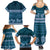 Dark Cyan Samoa Siapo Teuila Flowers Family Matching Summer Maxi Dress and Hawaiian Shirt