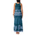 Dark Cyan Samoa Siapo Teuila Flowers Family Matching Tank Maxi Dress and Hawaiian Shirt