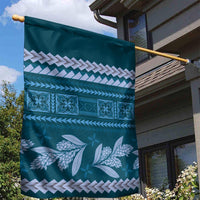 Dark Cyan Samoa Siapo Teuila Flowers Garden Flag LT14 - Polynesian Pride