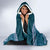 Dark Cyan Samoa Siapo Teuila Flowers Hooded Blanket