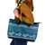 Dark Cyan Samoa Siapo Teuila Flowers Leather Tote Bag