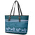 Dark Cyan Samoa Siapo Teuila Flowers Leather Tote Bag