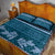 Dark Cyan Samoa Siapo Teuila Flowers Quilt Bed Set