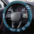 Dark Cyan Samoa Siapo Teuila Flowers Steering Wheel Cover