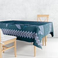 Dark Cyan Samoa Siapo Teuila Flowers Tablecloth LT14 - Polynesian Pride