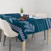 Dark Cyan Samoa Siapo Teuila Flowers Tablecloth LT14 - Polynesian Pride