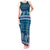 Dark Cyan Samoa Siapo Teuila Flowers Tank Maxi Dress