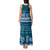 Dark Cyan Samoa Siapo Teuila Flowers Tank Maxi Dress