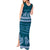 Dark Cyan Samoa Siapo Teuila Flowers Tank Maxi Dress