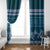 Dark Cyan Samoa Siapo Teuila Flowers Window Curtain