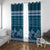 Dark Cyan Samoa Siapo Teuila Flowers Window Curtain