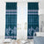 Dark Cyan Samoa Siapo Teuila Flowers Window Curtain