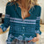 Dark Cyan Samoa Siapo Teuila Flowers Women Casual Shirt