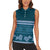 Dark Cyan Samoa Siapo Teuila Flowers Women Sleeveless Polo Shirt