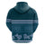 Dark Cyan Samoa Siapo Teuila Flowers Zip Hoodie