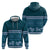 Dark Cyan Samoa Siapo Teuila Flowers Zip Hoodie