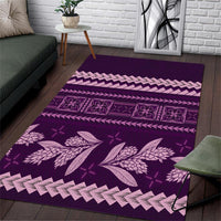 Purple Samoa Siapo Teuila Flowers Area Rug LT14 Purple - Polynesian Pride