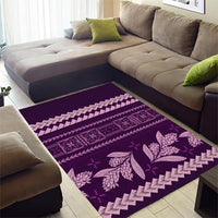 Purple Samoa Siapo Teuila Flowers Area Rug LT14 - Polynesian Pride