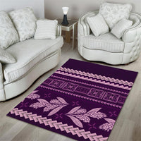 Purple Samoa Siapo Teuila Flowers Area Rug LT14 - Polynesian Pride