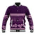 Purple Samoa Siapo Teuila Flowers Baseball Jacket