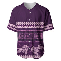 Purple Samoa Siapo Teuila Flowers Baseball Jersey LT14 Purple - Polynesian Pride