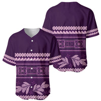 Purple Samoa Siapo Teuila Flowers Baseball Jersey LT14 - Polynesian Pride