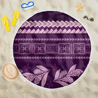 Purple Samoa Siapo Teuila Flowers Beach Blanket LT14 One Size 150cm Purple - Polynesian Pride