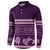 Purple Samoa Siapo Teuila Flowers Button Sweatshirt