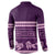 Purple Samoa Siapo Teuila Flowers Button Sweatshirt