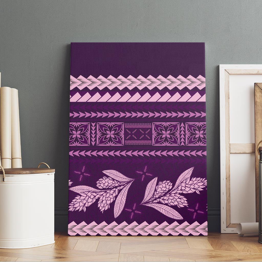 Purple Samoa Siapo Teuila Flowers Canvas Wall Art LT14 - Polynesian Pride