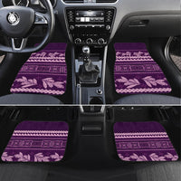 Purple Samoa Siapo Teuila Flowers Car Mats LT14 Set 4pcs Purple - Polynesian Pride