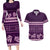 Purple Samoa Siapo Teuila Flowers Couples Matching Long Sleeve Bodycon Dress and Hawaiian Shirt