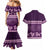 Purple Samoa Siapo Teuila Flowers Couples Matching Mermaid Dress and Hawaiian Shirt