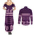 Purple Samoa Siapo Teuila Flowers Couples Matching Summer Maxi Dress and Long Sleeve Button Shirt