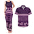 Purple Samoa Siapo Teuila Flowers Couples Matching Tank Maxi Dress and Hawaiian Shirt