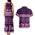 Purple Samoa Siapo Teuila Flowers Couples Matching Tank Maxi Dress and Hawaiian Shirt