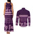 Purple Samoa Siapo Teuila Flowers Couples Matching Tank Maxi Dress and Long Sleeve Button Shirt