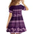 Purple Samoa Siapo Teuila Flowers Family Matching Long Sleeve Bodycon Dress and Hawaiian Shirt