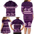 Purple Samoa Siapo Teuila Flowers Family Matching Long Sleeve Bodycon Dress and Hawaiian Shirt