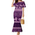 Purple Samoa Siapo Teuila Flowers Family Matching Mermaid Dress and Hawaiian Shirt