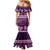 Purple Samoa Siapo Teuila Flowers Family Matching Mermaid Dress and Hawaiian Shirt