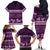 Purple Samoa Siapo Teuila Flowers Family Matching Off The Shoulder Long Sleeve Dress and Hawaiian Shirt