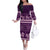 Purple Samoa Siapo Teuila Flowers Family Matching Off The Shoulder Long Sleeve Dress and Hawaiian Shirt