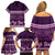 Purple Samoa Siapo Teuila Flowers Family Matching Off Shoulder Short Dress and Hawaiian Shirt