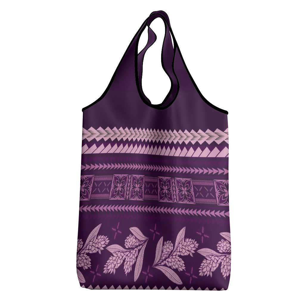 Purple Samoa Siapo Teuila Flowers Grocery Bag LT14 - Polynesian Pride