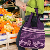Purple Samoa Siapo Teuila Flowers Grocery Bag LT14 - Polynesian Pride