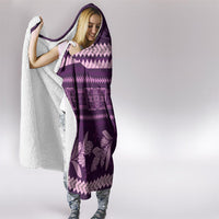 Purple Samoa Siapo Teuila Flowers Hooded Blanket LT14 - Polynesian Pride