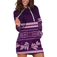 Purple Samoa Siapo Teuila Flowers Hoodie Dress LT14 Purple - Polynesian Pride