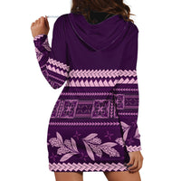 Purple Samoa Siapo Teuila Flowers Hoodie Dress LT14 - Polynesian Pride