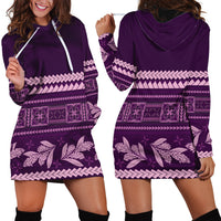 Purple Samoa Siapo Teuila Flowers Hoodie Dress LT14 - Polynesian Pride